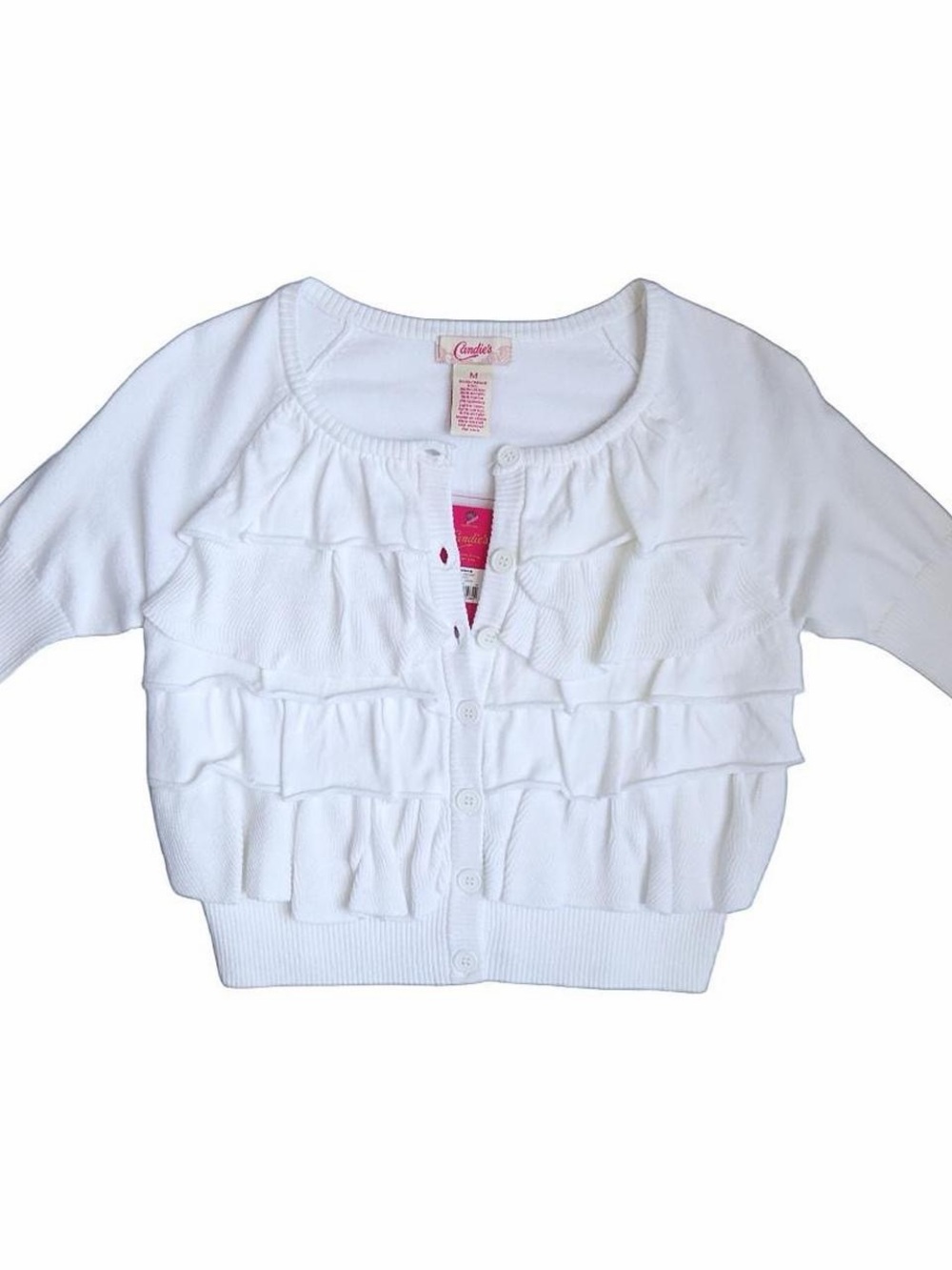 Candie’s Ruffle White Cardigan